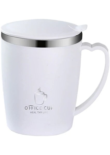 Beyaz 350ML Çocuk Paslanmaz Tumbler Sızdırmaz Geniş Ağızlı Smoothie Bardaklar Soğuk ve Sıcak Içecekler Için Saplı Kahve Kupaları Xqmg (Yurt Dışından)