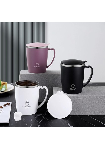 Beyaz 350ML Çocuk Paslanmaz Tumbler Sızdırmaz Geniş Ağızlı Smoothie Bardaklar Soğuk ve Sıcak Içecekler Için Saplı Kahve Kupaları Xqmg (Yurt Dışından)