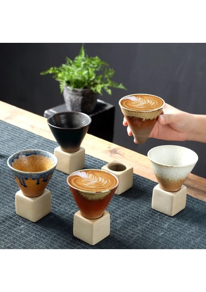 C 200ML 1 Adet 200ML/150ML Yaratıcı Retro Seramik Kahve Kupa Kaba Çömlek Çay Bardağı Japon Latte Porselen Bardak Çömlek Kahve Kupaları (Yurt Dışından) modelleri