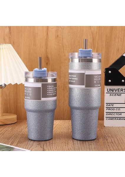 Gradyan 3 20OZ600ML 30OZ 20OZ Saman Kahve Yalıtım Kulplu Fincan Taşınabilir Araba Paslanmaz Çelik Su Şişesi Büyük Kapasiteli Seyahat Bira Kupa (Yurt Dışından)