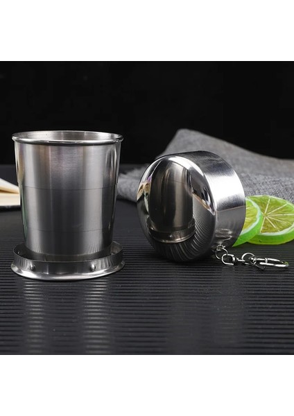 1 Adet 250ML 4 Adet Paslanmaz Çelik Katlanır Bardak Taşınabilir Açık Seyahat Kamp Teleskopik Bardak Anahtarlık ile Su Kahve Handcup كاسات قهوة (Yurt Dışından) fiyatları