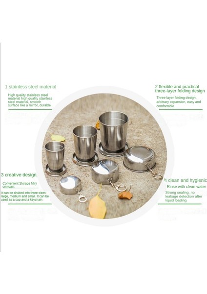 1 Adet 250ML 4 Adet Paslanmaz Çelik Katlanır Bardak Taşınabilir Açık Seyahat Kamp Teleskopik Bardak Anahtarlık ile Su Kahve Handcup كاسات قهوة (Yurt Dışından) fırsatları