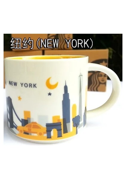 New York Küresel Koleksiyon Seramik Kahve Fincanı Abd Şehir Kemik Çini Kupa New York Los Angeles San Francisco Portland Dallas Toronto Miami (Yurt Dışından)