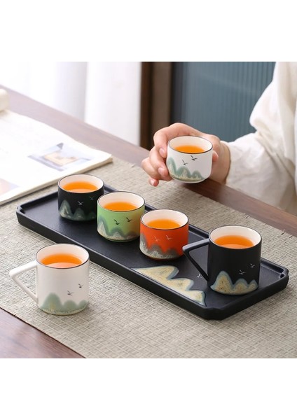 F-50ML 1 Adet 1 Adet Çin Tarzı Dağ Seramik Kung Fu Çay Bardağı Yaratıcı Çömlek Espresso Bardak Porselen Kahve Fincanı Öğleden Sonra Çay Fincanı (Yurt Dışından) modelleri