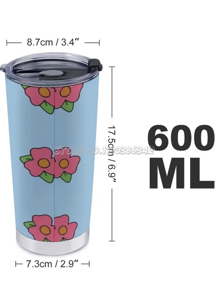 20 Oz Arsa Sınıf Gibi Giyinmiş Şişman Seyahat Fincan Vakum Yalıtımlı Sızdırmaz Termos Kahve Kupa Şişman Çiçek Desenli Çiçekli Weirdo Effem (Yurt Dışından)