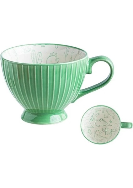 H Seramik Kahve Fincanı Kahvaltı Gevreği Sevimli Seramik Bardak Süt Ev Büyük Kapasiteli Yulaf Ezmesi Kupa Mutfak Drinkware Ev Dekor (Yurt Dışından)