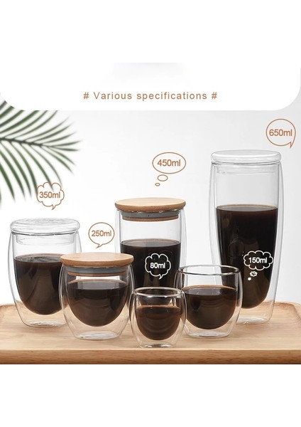 650ML-KAPAKSIZ 650MLISIYA Dayanıklı Çift Duvar Cam Bardak Bira Kahve Fincan Seti El Yapımı Bira Tumbler Kupa Çay Viski Kupalar Şeffaf Drinkware (Yurt Dışından)