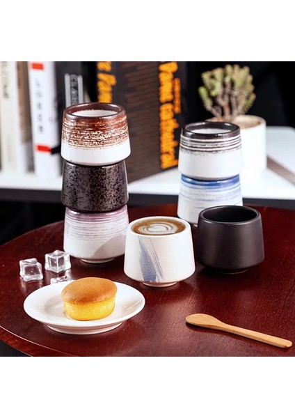 Stil 2 200 ml Jıa Guı Luo Seramik 200 ml Kahve Fincanları Japon Tarzı Büyük Kapasiteli Seramik Çay Bardağı Porselen Çay Fincanları G093 (Yurt Dışından)