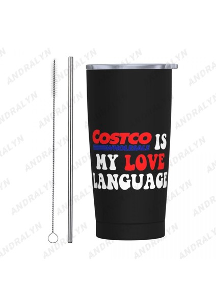 Mavi 400-600ML Costco Benim Aşkım Dil Paslanmaz Çelik Bira Kupaları Taşınabilir Metal Drinkware Ev Ofis Kullanımı Kahve Çay Su Bardağı (Yurt Dışından) fiyatları