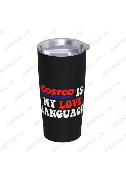 Mavi 400-600ML Costco Benim Aşkım Dil Paslanmaz Çelik Bira Kupaları Taşınabilir Metal Drinkware Ev Ofis Kullanımı Kahve Çay Su Bardağı (Yurt Dışından) modelleri