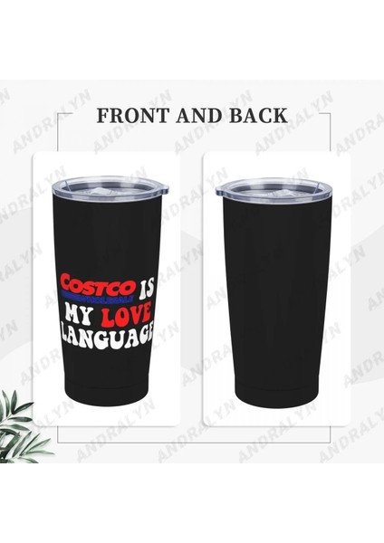 Mavi 400-600ML Costco Benim Aşkım Dil Paslanmaz Çelik Bira Kupaları Taşınabilir Metal Drinkware Ev Ofis Kullanımı Kahve Çay Su Bardağı (Yurt Dışından) indirimleri