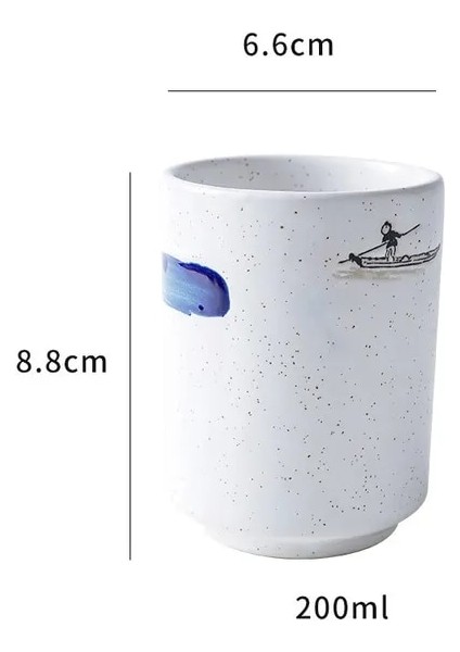 06 200 ml Kahve Kupa Çay Bardağı Seti Seramik Bardak Cafe Latte Kungfu Çay Fincanı Retro Coffeeware Чайный Сервиз (Yurt Dışından)