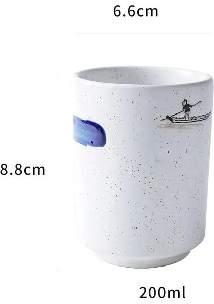 06 200 ml Kahve Kupa Çay Bardağı Seti Seramik Bardak Cafe Latte Kungfu Çay Fincanı Retro Coffeeware Чайный Сервиз (Yurt Dışından)