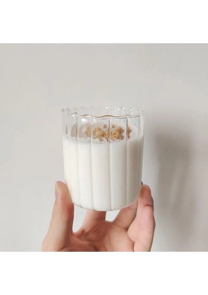350ML 260ML/350ML Cam Çizgili Bardak Isıya Dayanıklı Şeffaf Çay Bardağı Süt Kahve Fincanı Milkshake Fincan Hafif Kahvaltı Fincan Drinkware (Yurt Dışından)