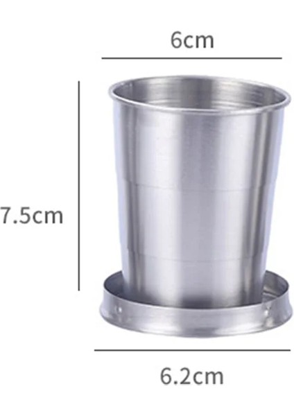 M-150ML Taşınabilir Paslanmaz Çelik Katlanabilir Bardak 75ML/150ML/250ML Açık Seyahat Katlanabilir Kahve Kupa Teleskopik Yürüyüş Kamp Su (Yurt Dışından)
