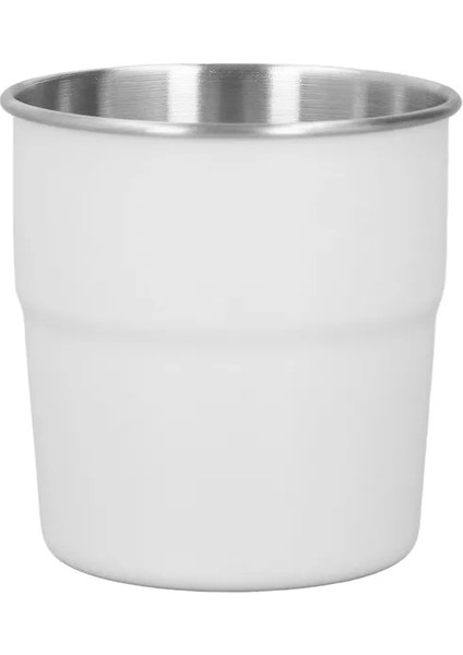 Beyaz Yalıtımlı Bardak 320 ml Paslanmaz Çelik Çift Duvar Küçük Kahve Kupa Metal Içme Bardağı Ev Kamp Için (Yurt Dışından)