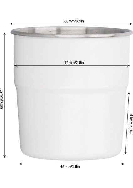 Beyaz Yalıtımlı Bardak 320 ml Paslanmaz Çelik Çift Duvar Küçük Kahve Kupa Metal Içme Bardağı Ev Kamp Için (Yurt Dışından) indirimleri