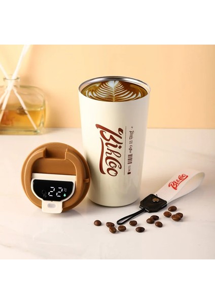 Akıllı Siyah 510ML Araç Içi Yalıtımlı Bardak 380/510ML Termos Akıllı Kahve Kupa Taşınabilir Termal Tumbler Sıcaklık Göstergesi Su Şişesi (Yurt Dışından)