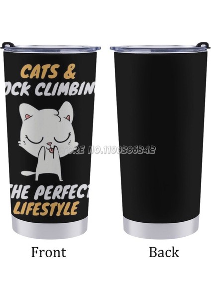 20 Oz Kediler ve Kaya Tırmanışı Yaşam Tarzı 20 Oz Araba Bardak Seyahat Kahve Kupa Paslanmaz Çelik Yalıtımlı Kahve Içecek Çay Bardağı Tırmanma Tırmanıcı (Yurt Dışından) indirimleri