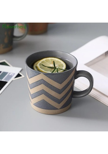 D Yeşil 350 ml Yeni Kahve Fincanları Büyük Iskandinav Retro Seramik Kahve Kupa Coffeeware Ofis Çay Kupa Çift Su Bardağı Ev Kumtaşın Kupalar (Yurt Dışından) fırsatları