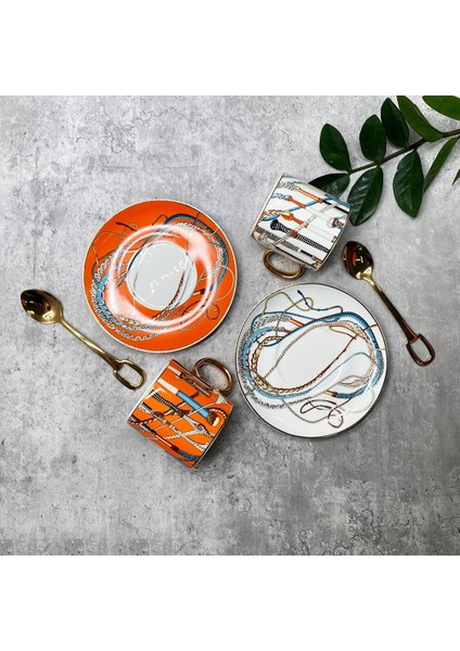 19 200-400 ml Turuncu Kahve Fincanları Tabaklı Yaratıcı Seramik Kupa Çay Için Tam Set Batı Yemekleri Espresso Fincan Okul Öğretmeni Için Hediye (Yurt Dışından) fiyatları