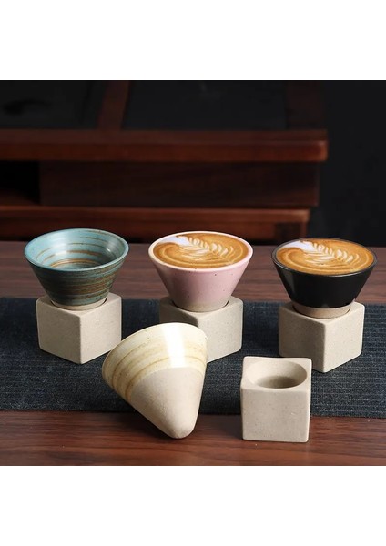 01 90-100ML 90ML Yaratıcı Retro Seramik Kahve Kupa Kaba Çömlek Çay Bardağı Japon Latte Çekme Çiçek Porselen Fincan Çömlek Kahve Fincanı (Yurt Dışından)