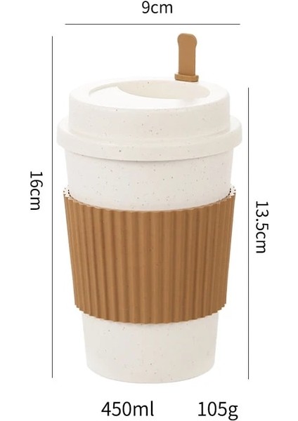 Bej Yeniden Kullanılabilir Kahve Fincanları Kapaklı Buğday Samanı Taşınabilir Kahve Fincanı Bulaşık Makinesinde Yıkanabilir Çevre Dostu Kahve Kupa Kahve Çay Espresso Bardak (Yurt Dışından)