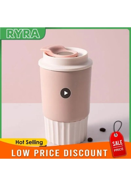Rouge Tozu 350ML Kahve Fincanı Paslanmaz Çelik Astar Yeşil Termos Bardak 360ML Büyük Kapasiteli Taşınabilir Bardak Paslanmaz Çelik Su Bardağı Ev Eşyaları Gri (Yurt Dışından)