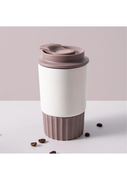 Rouge Tozu 350ML Kahve Fincanı Paslanmaz Çelik Astar Yeşil Termos Bardak 360ML Büyük Kapasiteli Taşınabilir Bardak Paslanmaz Çelik Su Bardağı Ev Eşyaları Gri (Yurt Dışından)