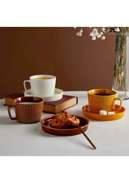 Sarı 200-400 ml Beyaz Vintage Kahve Fincanı Yeniden Kullanılabilir Tabak Retro Çay Bardağı Zarif Bardak Seti Süt Kahve Kupa Kahve Fincanı Seti Serin Bardak Çay Bardağı (Yurt Dışından) fiyatları