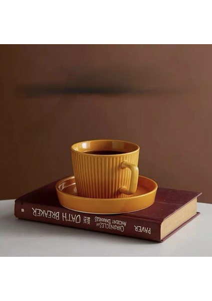 Sarı 200-400 ml Beyaz Vintage Kahve Fincanı Yeniden Kullanılabilir Tabak Retro Çay Bardağı Zarif Bardak Seti Süt Kahve Kupa Kahve Fincanı Seti Serin Bardak Çay Bardağı (Yurt Dışından) indirimleri