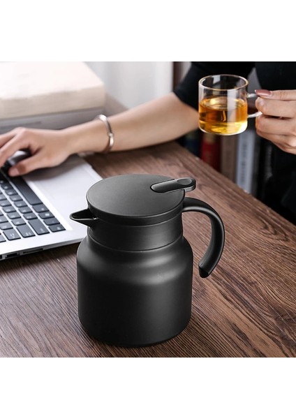 Siyah 800 ml 800/1000 ml Büyük Kapasiteli Su Isıtıcısı Paslanmaz Çelik Cezve Isı Yalıtımı Taşınabilir Çaydanlık Kahve Filtresi Coffeeware (Yurt Dışından)