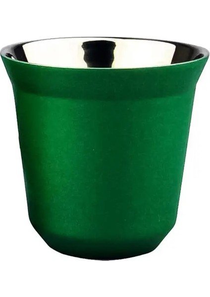 Yeşil Paslanmaz Çelik Kahve Kupa Çift Duvar Fincan Sevimli 80 ml Espresso Yalıtım Nespresso Pixie Kahve Kapsül Şekli Termo Kahve Kupaları (Yurt Dışından)