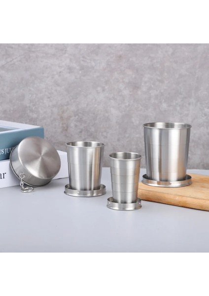 M-150ML Yeni Taşınabilir Paslanmaz Çelik Katlanabilir Bardak 75ML/150ML/250ML Açık Seyahat Katlanabilir Kahve Kupa Teleskopik Yürüyüş Kamp Su (Yurt Dışından) modelleri