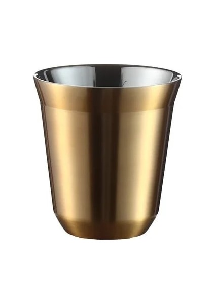 Stil 4 80ML 80ML Nespresso Fincan Kahve Fincanları Businnes Stil Özgünlük Mini Altın Paslanmaz Çelik Drinkware Bardak 1 Adet Tazas (Yurt Dışından)