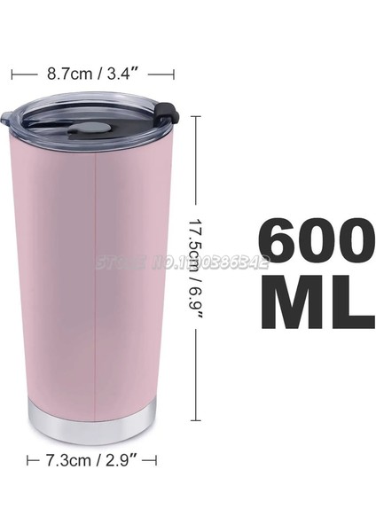 20 Oz Çilek Süt Karikatür Kawaii Seyahat Kupa Buz Bardağı 304 Paslanmaz Çelik Vakum Yalıtımlı Araba Bardak Kahve Kupa Kore Kore Şeftali Mil (Yurt Dışından)