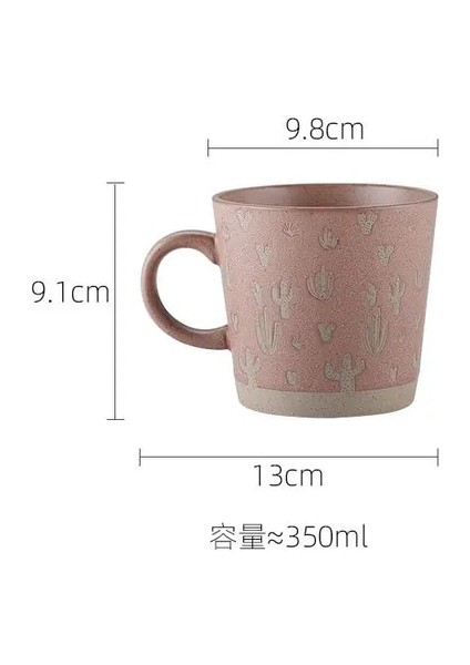 D Kırmızı 350 ml Yeni Kahve Fincanları Büyük Iskandinav Retro Seramik Kahve Kupa Coffeeware Ofis Çay Kupa Çift Su Bardağı Ev Kumtaşın Kupalar (Yurt Dışından)
