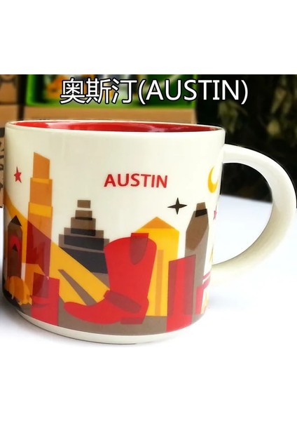 Austin Global Koleksiyon Seramik Kahve Fincanı Abd Şehir Kemik Çini Kupa New York Los Angeles San Francisco Portland Dallas Toronto Miami (Yurt Dışından)