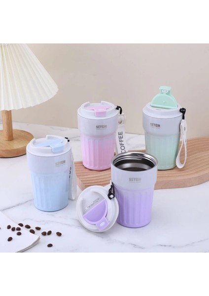 D 12 Oz Termo Cafe Araba Termos Kupa Çay Su Kahve Sızdırmaz Seyahat Termos Bardak Kahve Kupa Çift Paslanmaz Çelik Hidro Şişe (Yurt Dışından) fiyatları