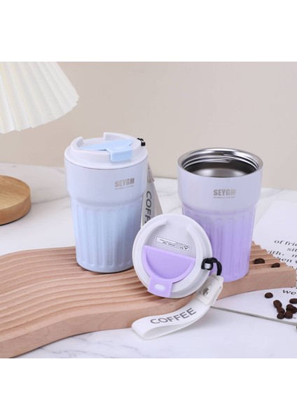 D 12 Oz Termo Cafe Araba Termos Kupa Çay Su Kahve Sızdırmaz Seyahat Termos Bardak Kahve Kupa Çift Paslanmaz Çelik Hidro Şişe (Yurt Dışından) modelleri