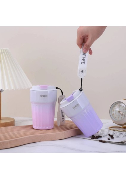 D 12 Oz Termo Cafe Araba Termos Kupa Çay Su Kahve Sızdırmaz Seyahat Termos Bardak Kahve Kupa Çift Paslanmaz Çelik Hidro Şişe (Yurt Dışından) fırsatları