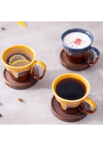 A0003 Seramik Retro Kahve Kupa 220 ml Fırın Değişimi Çekilmiş Bardak Espresso Bardak Americano Latte Bardak (Yurt Dışından) modelleri