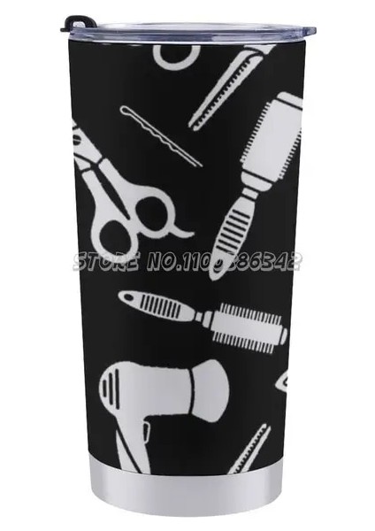 20 Oz Berber Kuaför Maskesi ve Daha Fazlası Seyahat Kahve Kupa 20 Oz Araba Bardak Kahve Su Şişesi Yalıtımlı Sızdırmaz Saç Berber Saç (Yurt Dışından)