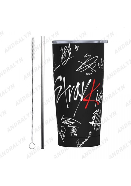 Gökyüzü Mavi 400-600 ml Straykids Paslanmaz Çelik Kahve Fincanı Termal Kupa Garrafa Termica Cafe Copo Termico Caneca Kaymaz Seyahat Araba Yalıtımlı Şişe (Yurt Dışından)