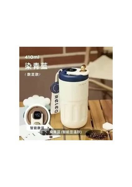 Dijital Ekranlı 401-500ML Xiaomi Akıllı Kahve Fincanı Bayanlar Refakatçi Fincan Yaz Soğutmalı Taşınabilir Paslanmaz Çelik Su Bardağı Sıcaklık Göstergeli (Yurt Dışından)
