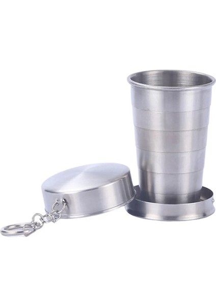 S-75ML Yeni Taşınabilir Paslanmaz Çelik Katlanabilir Bardak 75ML/150ML/250ML Açık Seyahat Katlanabilir Kahve Kupa Teleskopik Yürüyüş Kamp Su (Yurt Dışından)