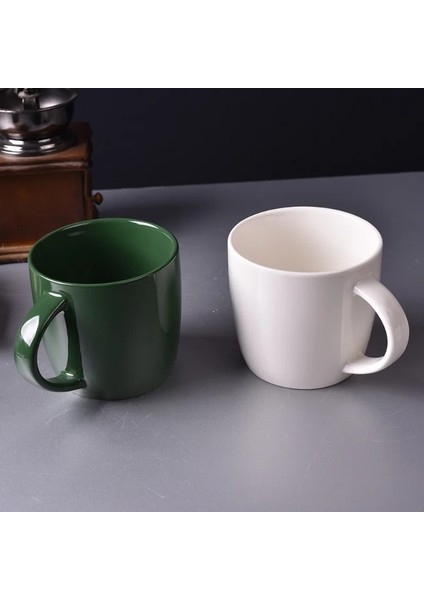 Beyaz 450 ml Seramik Kahve Fincanı Avrupa Tarzı Basit Düz Renk Fincan Kahvaltı Çay Fincanı Su Bardağı Ofis Fincan Kupa (Yurt Dışından)