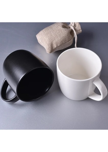 Beyaz 450 ml Seramik Kahve Fincanı Avrupa Tarzı Basit Düz Renk Fincan Kahvaltı Çay Fincanı Su Bardağı Ofis Fincan Kupa (Yurt Dışından)
