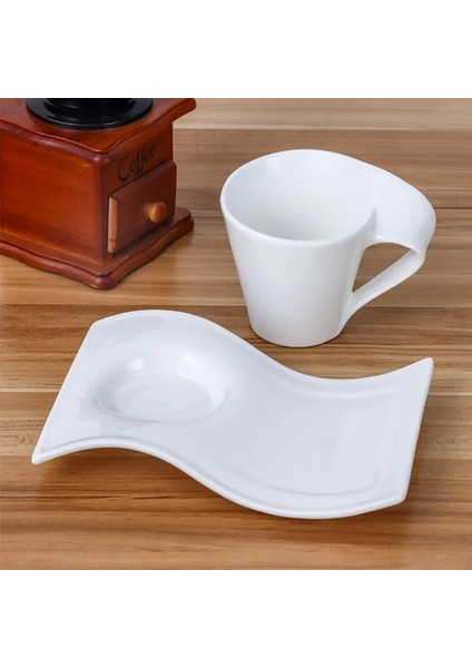 H Avrupa Tarzı Kahve Kupa Espresso Kupa Seramik Set Kupa Yaratıcı Çift Kahvaltı Kupa Düz Renk Süt Kupa (Yurt Dışından)