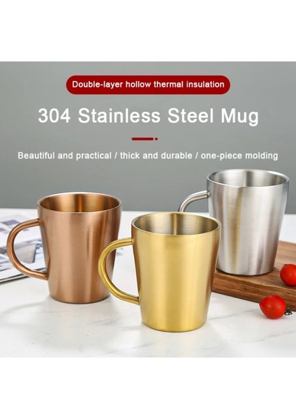 S 200-400ML Çocuklar Için Kırılmaz Kupalar Çift Duvarlı Kamp Kahve Kupaları Paslanmaz Çelik Yalıtımlı Kulplu Bardak Yeniden Kullanılabilir Çelik Bardak (Yurt Dışından) modelleri